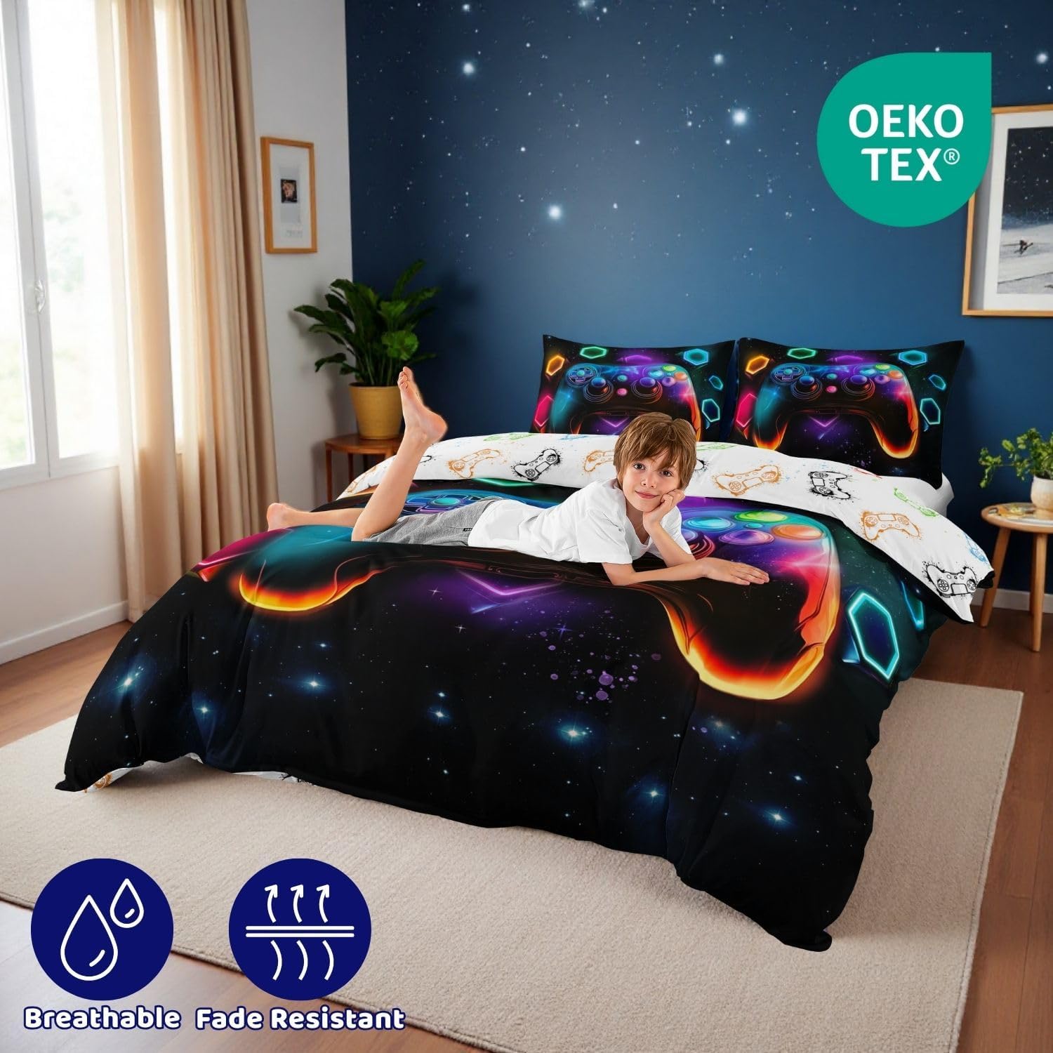 Detalle 2 de Homewish Gaming King Size duvet cover set