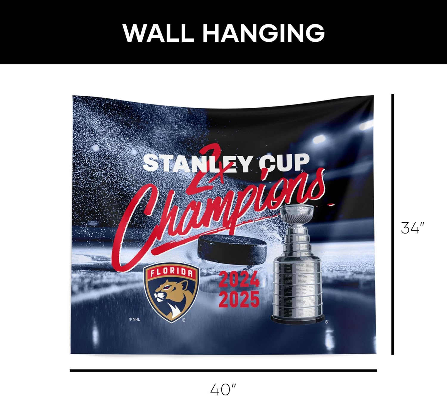 Thumbnail 4 de Northwest NHL Unisex-Adult Modern Florida Panthers wall banner (34 x 40 in)