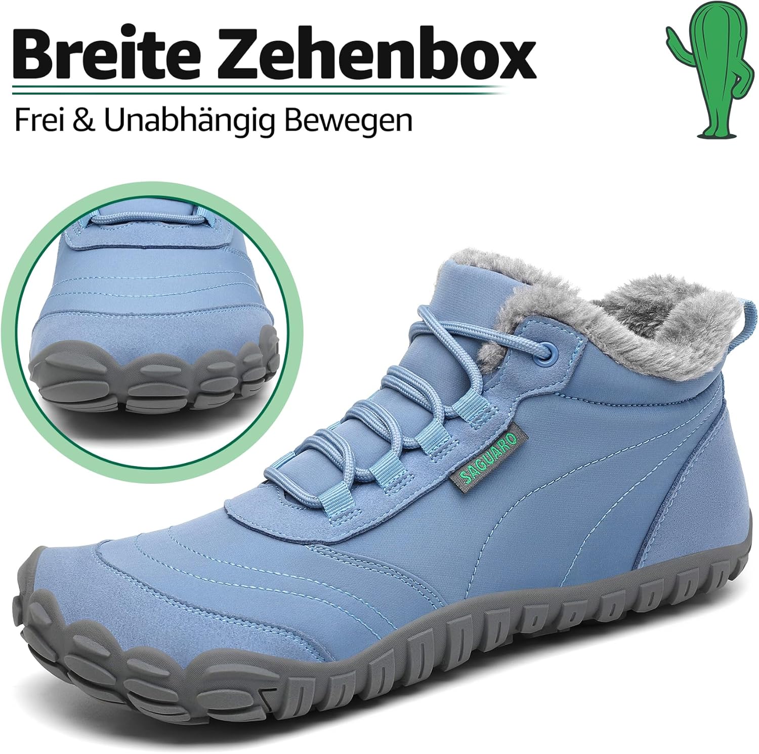 Thumbnail 1 de SAGUARO Winter Barfußschuhe Warm Gefüttert – winddicht mit breitem Zehenbereich (Winter-Schuh für Damen & Herren)