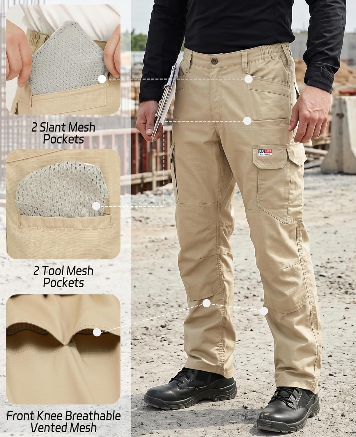 Detalle de BOCOMAL FR Work Pants 7 oz