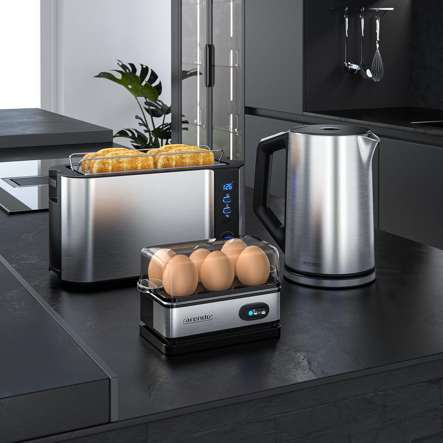 Thumbnail 5 de Arendo Eierkocher 6 Eier, 400 W Edelstahl