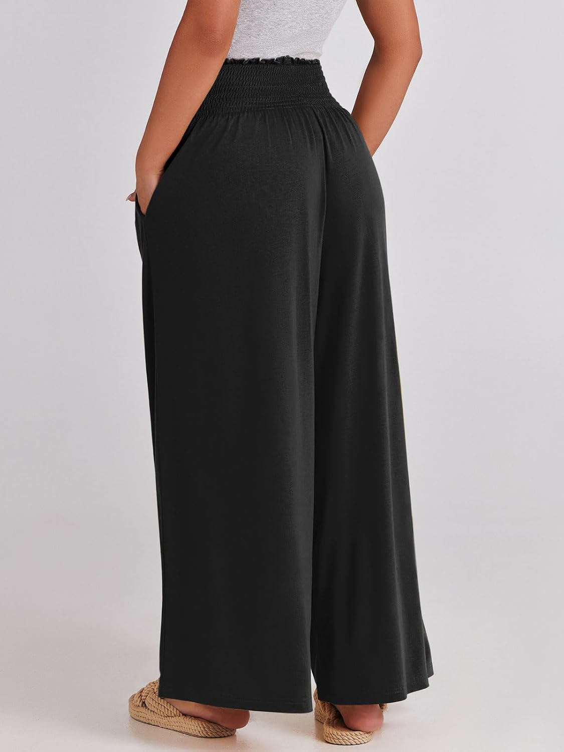 Thumbnail 5 de ANRABESS Women Palazzo Pants Wide Leg Casual Lounge Pants
