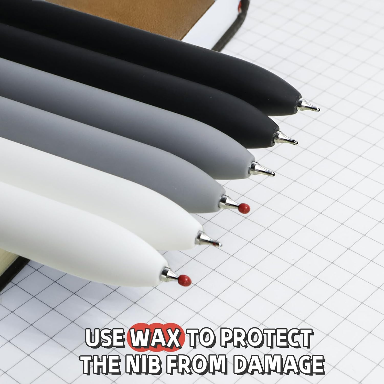 Thumbnail 6 de UIXJODO 0.5mm Retractable Gel Pens, 6-Pack with Black Ink and Soft Grips