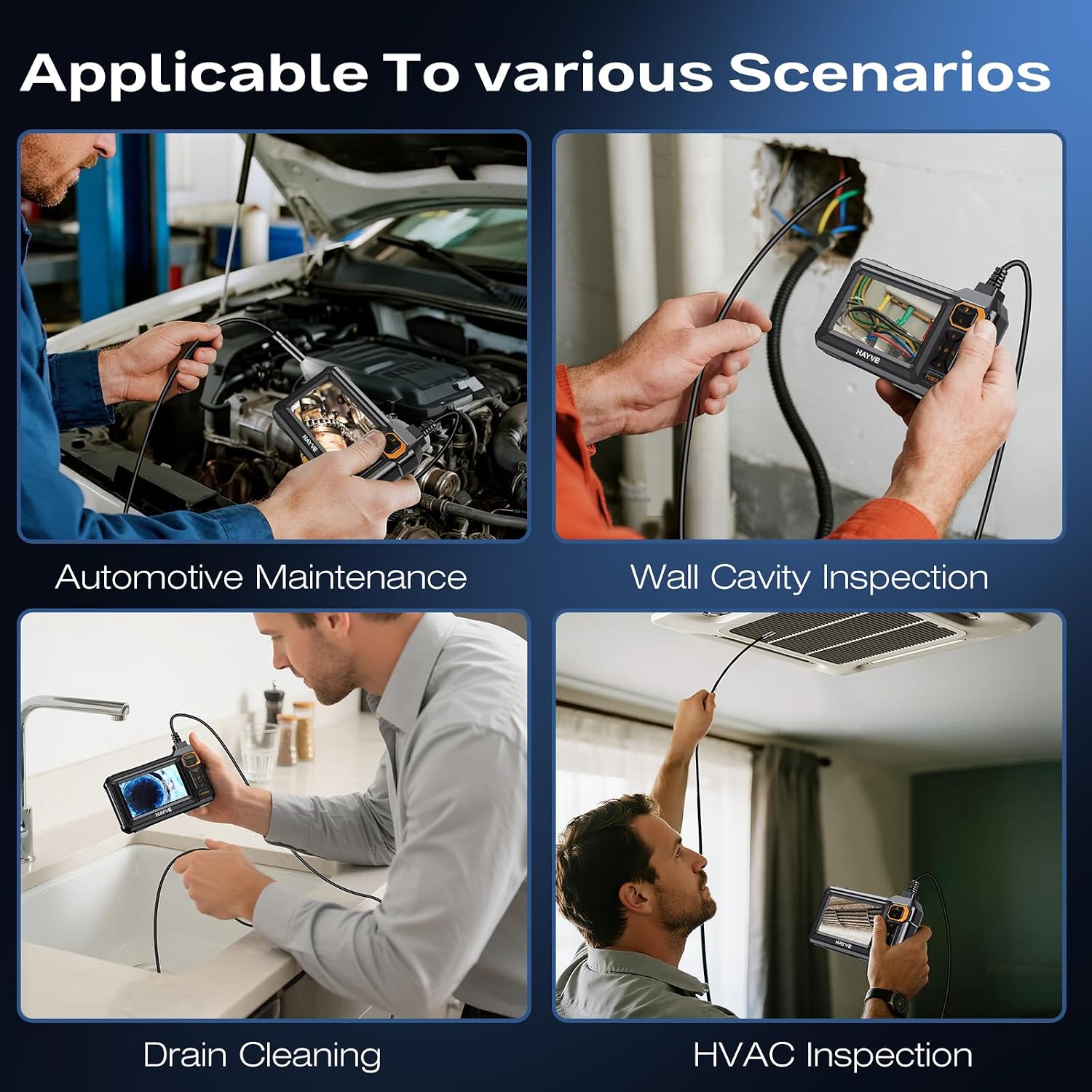 Thumbnail 6 de Endoscope Inspection Camera with 4.3" IPS Screen – 1080P Borescope with 5m Cable