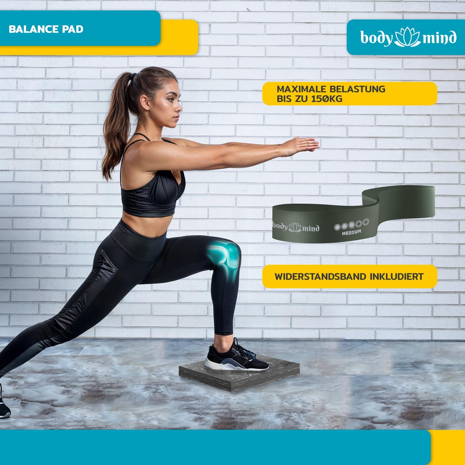 Detalle 2 de Body & Mind Balance-Pad - Planche d'équilibre en mousse TPE 40x29 cm
