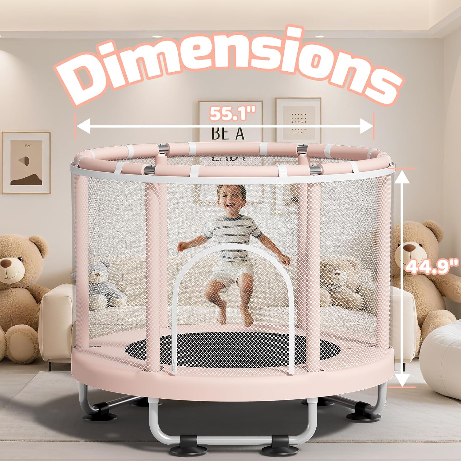 Thumbnail 3 de ZCMHAXJ 55" Trampoline for Kids — 440lbs Capacity, Indoor & Outdoor