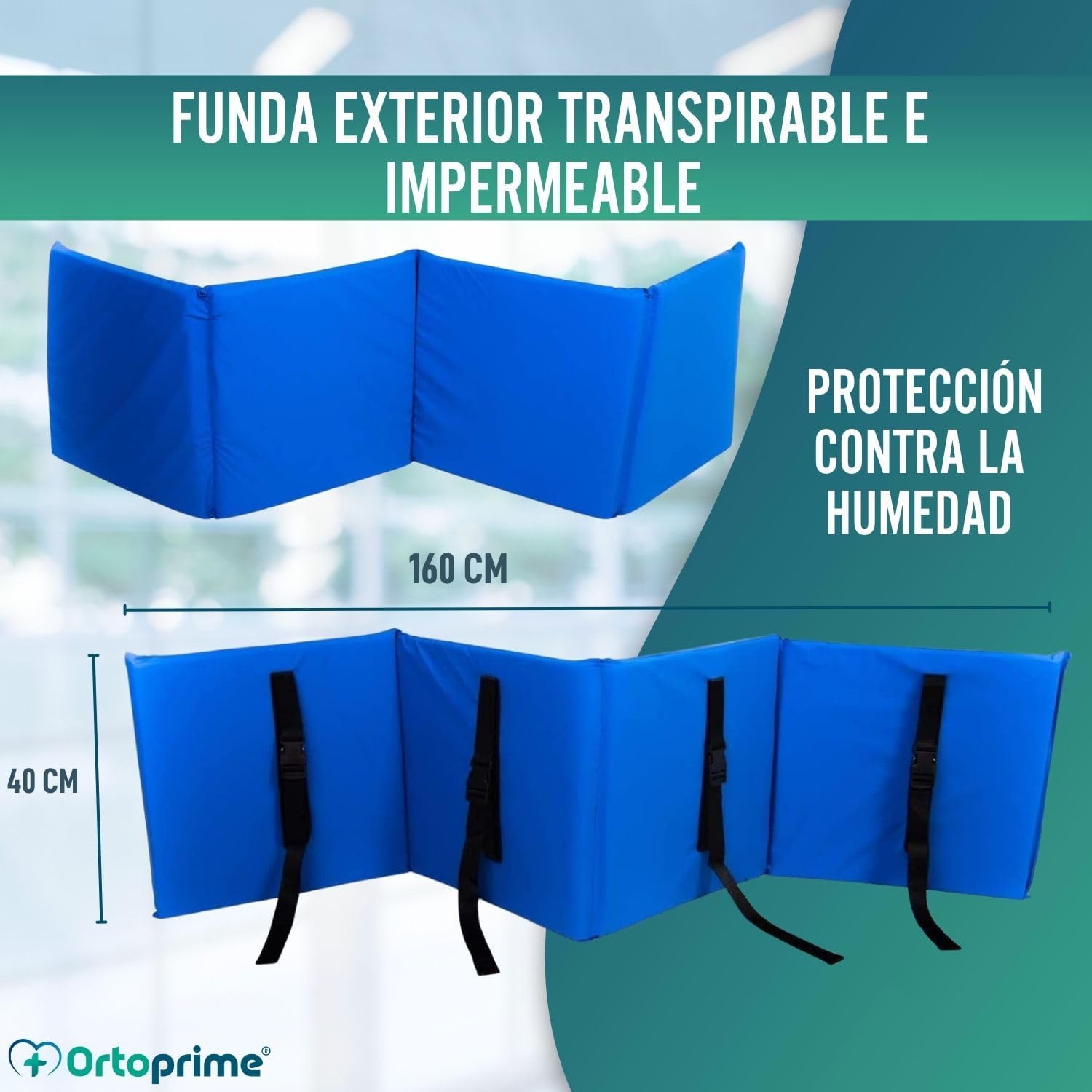 Thumbnail 3 de OrtoPrime Protezione per letto con barriera imbottita per ringhiere (barra non inclusa) – 160 x 40 cm