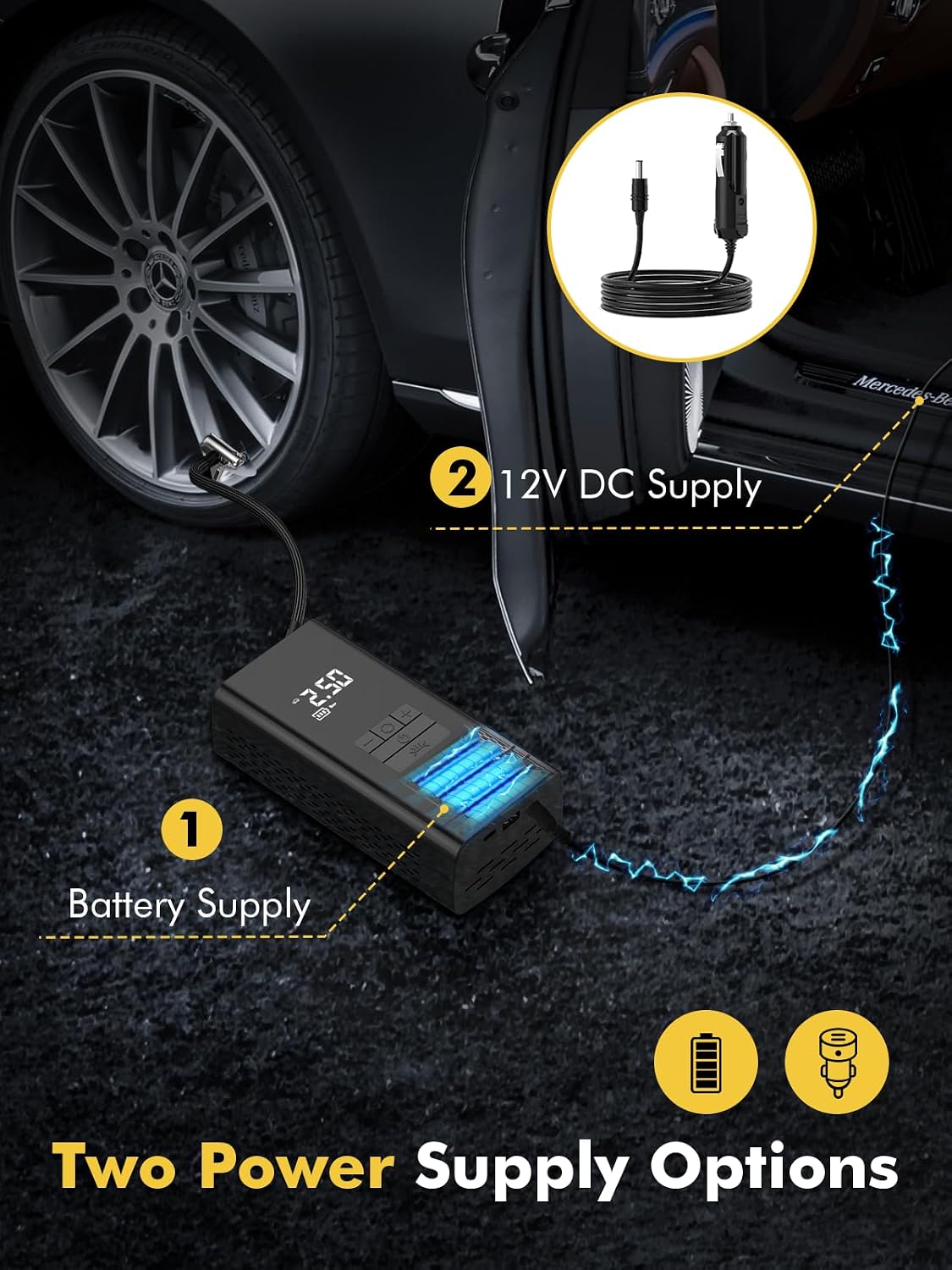 Detalle 2 de DIHOOM Cordless Tyre Inflator 6000mAh