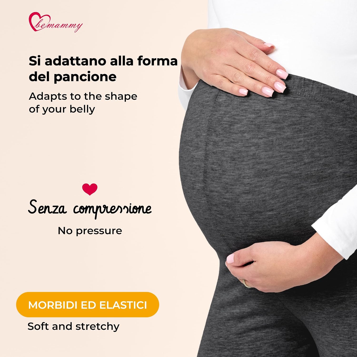 Detalle de Be Mammy Leggings premaman 3/4 in 2 pack BE20-229