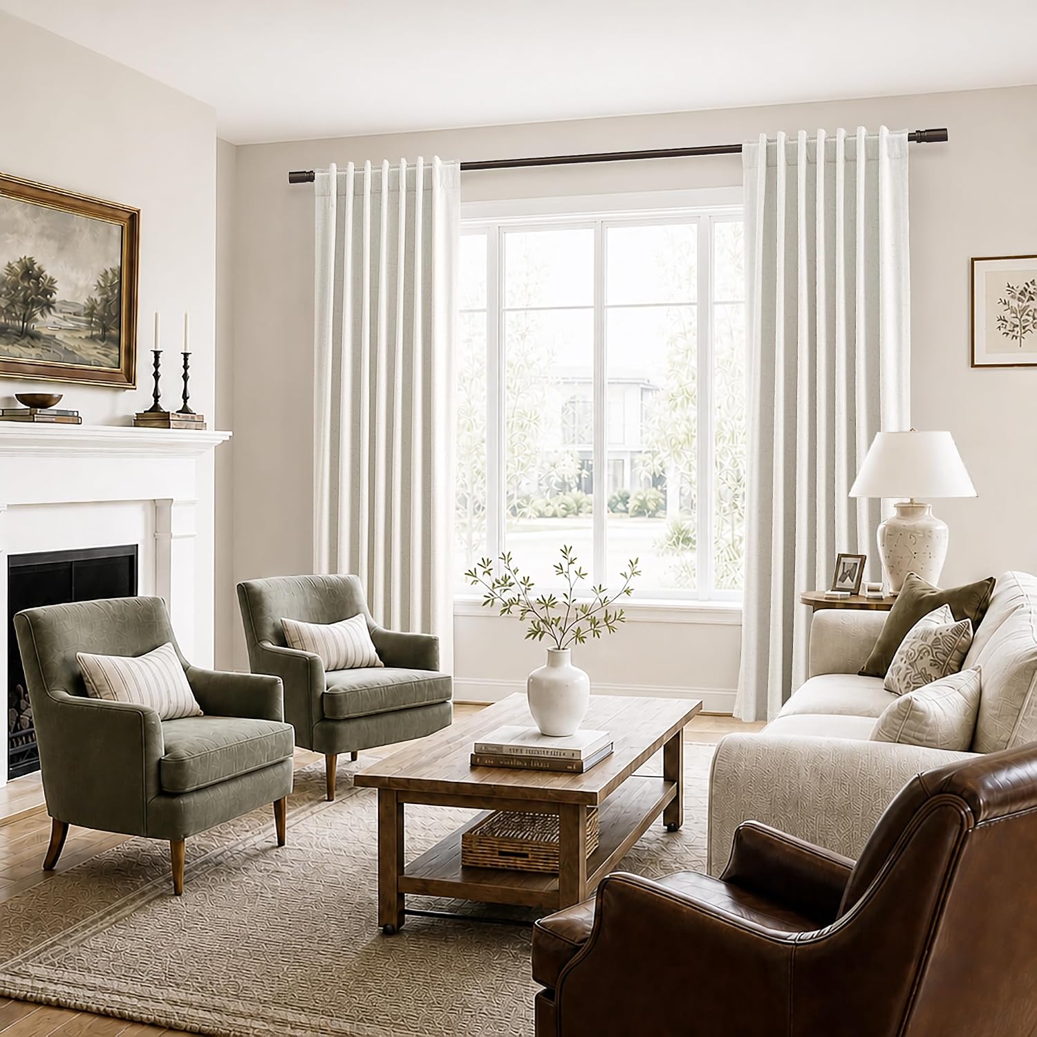 Thumbnail 5 de Jowels 90 Inch Linen Blackout Curtains 2 Panels ๐ช