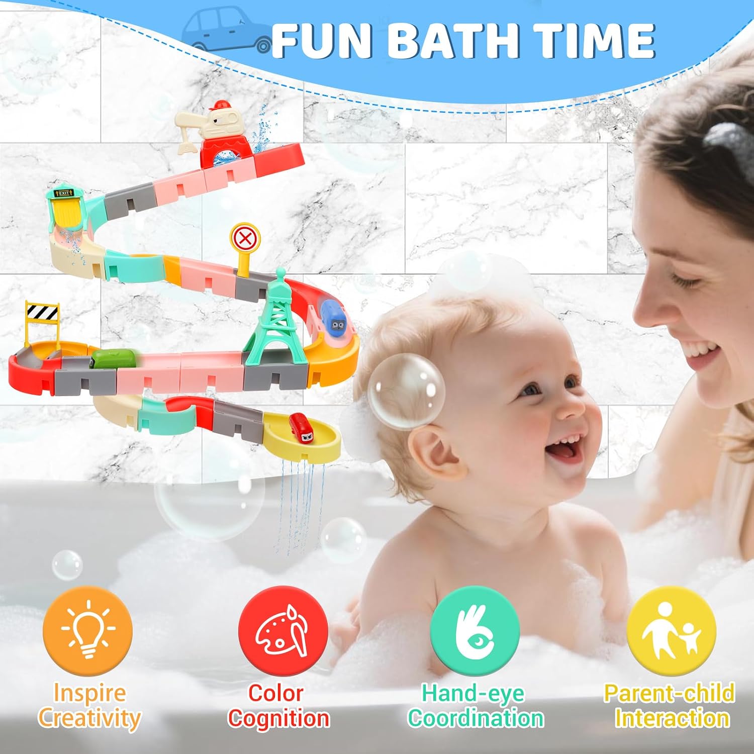 Thumbnail 1 de JoiTale Bath Toys 47-Piece DIY Track