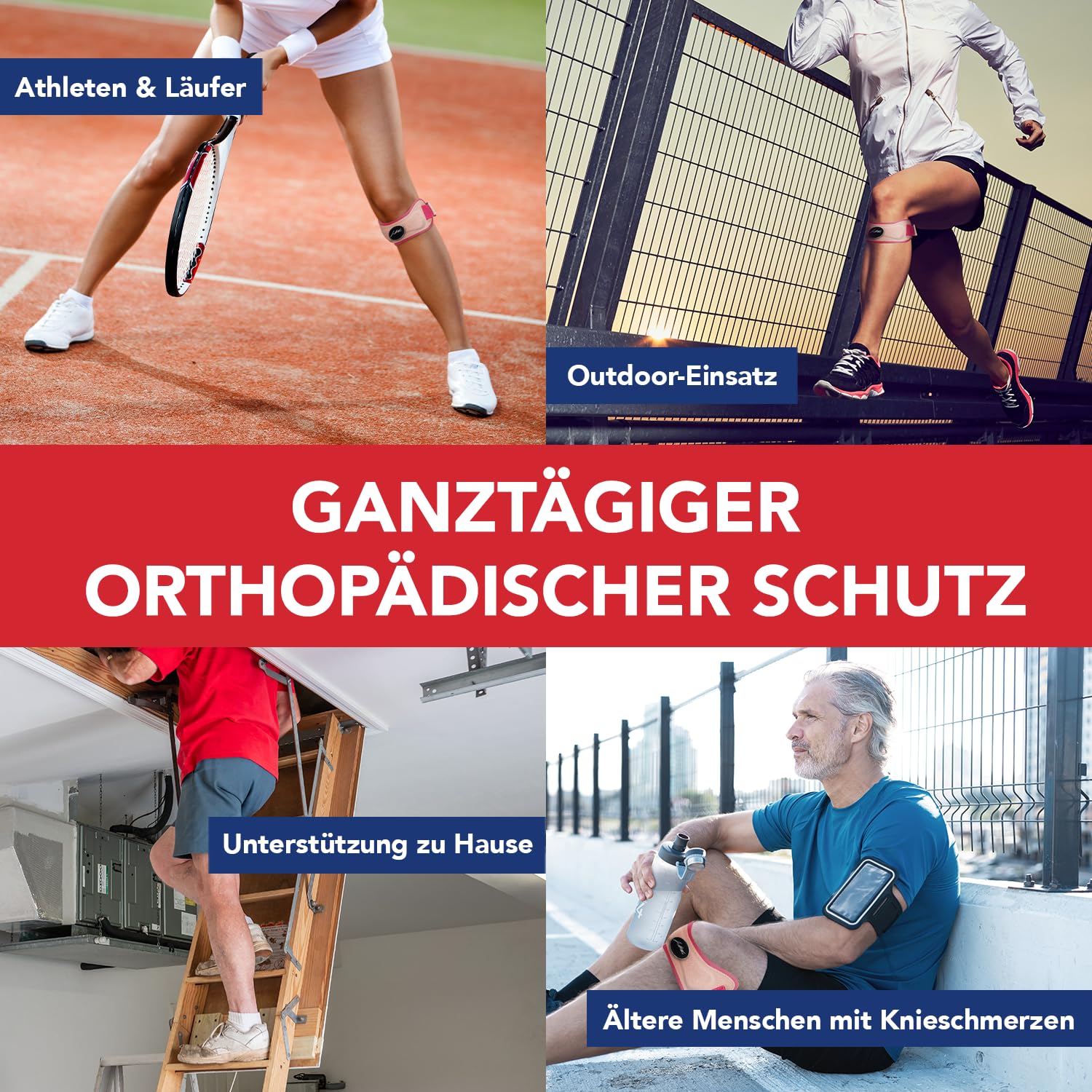 Thumbnail 5 de Patellasehnenbandage von Ärzten entworfen – Kniebandage für Sport, Pink, 1er Pack