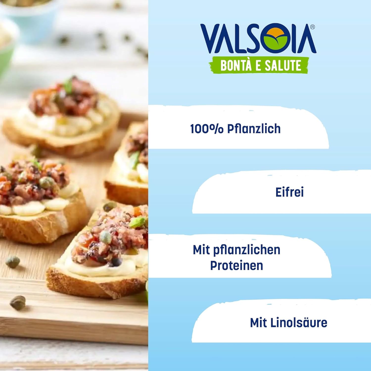 Thumbnail 3 de Valsoia Pflanzliche Mayonnaise auf Sojabasis (eifrei), ideal für Veganer & Vegetarier, 4 x 150 ml