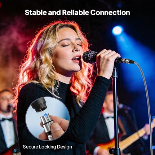 Detalle de Elebase XLR Microphone Cable 2Pack 2M/6.6FT: Durable M‑to‑F Cables for Everyday Audio