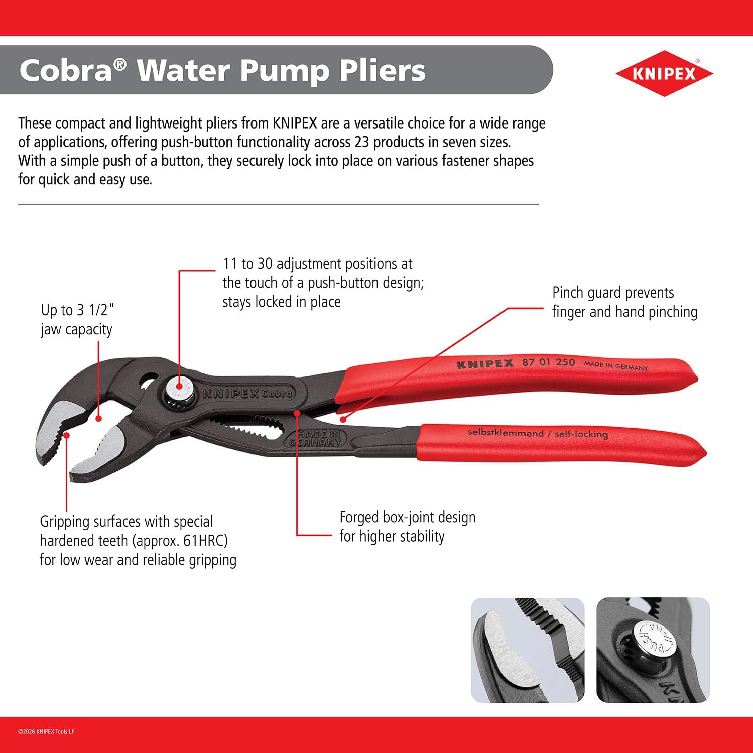 Thumbnail 3 de Knipex Cobra Pince multiprise 250 mm – précision et maintien fiable