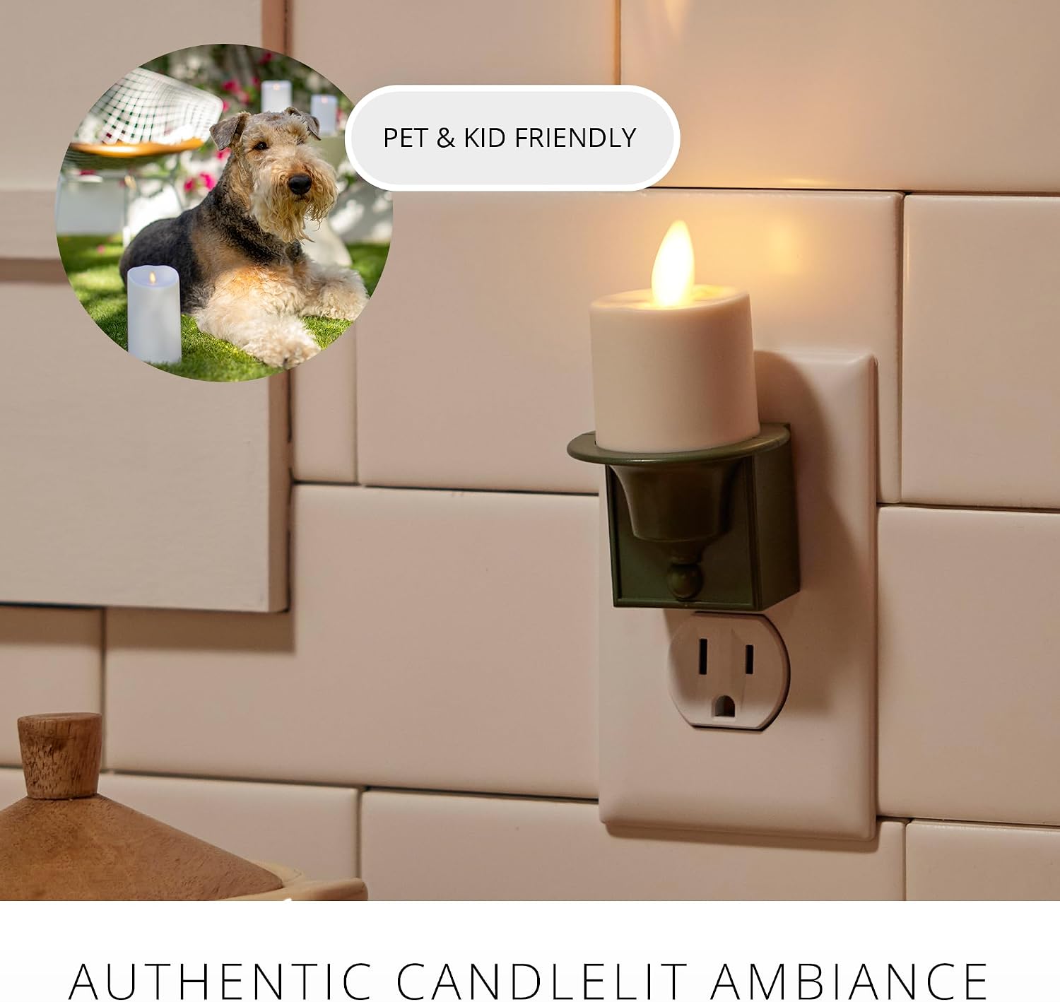 Thumbnail 5 de Luminara Nightlight Plug-In Flameless Candle, Loden Green, Dusk-to-Dawn Sensor
