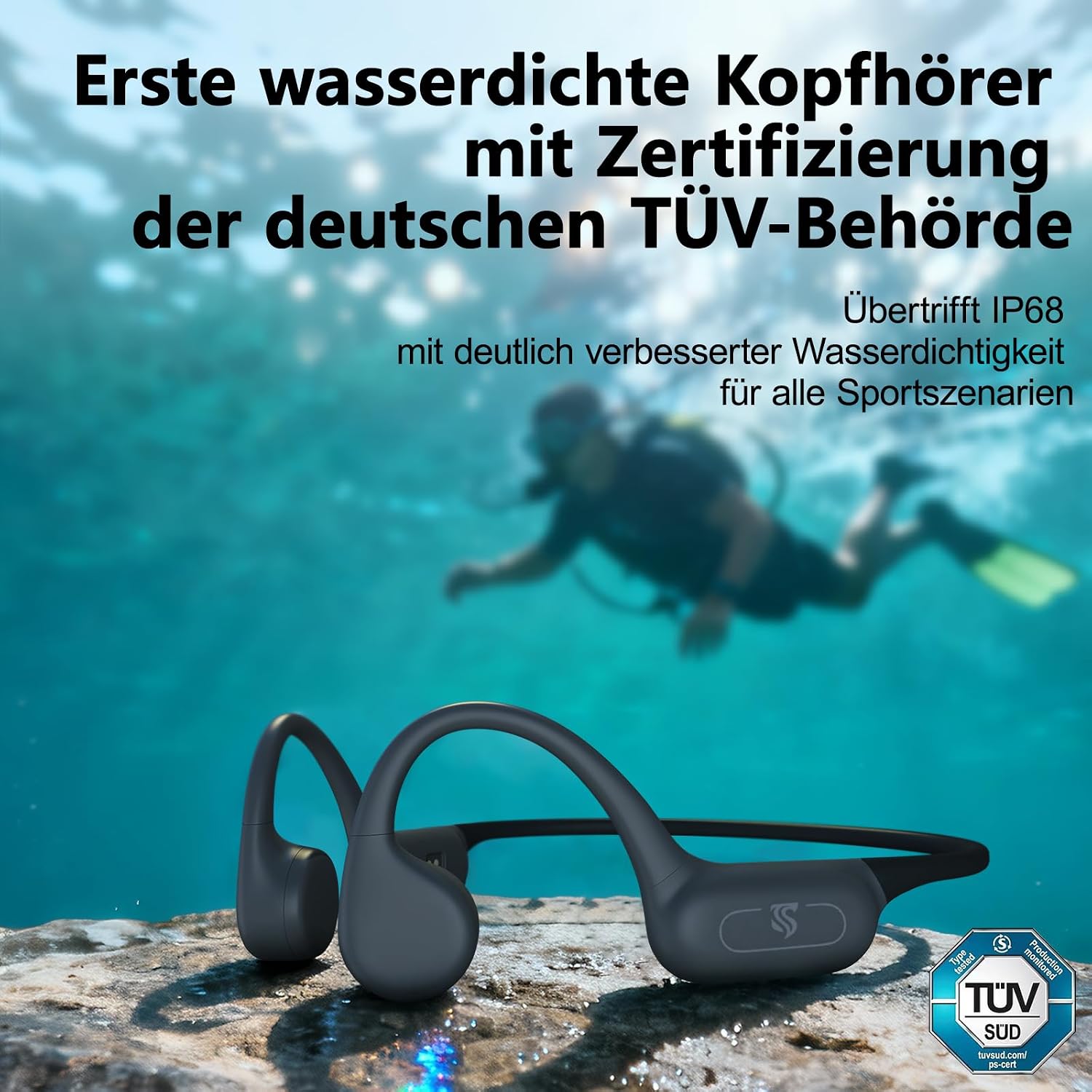 Thumbnail 3 de Kopfhörer Schwimmen – Knochenschall Kopfhörer mit Bluetooth 5.4, MP3-Modus und 32 GB Speicher