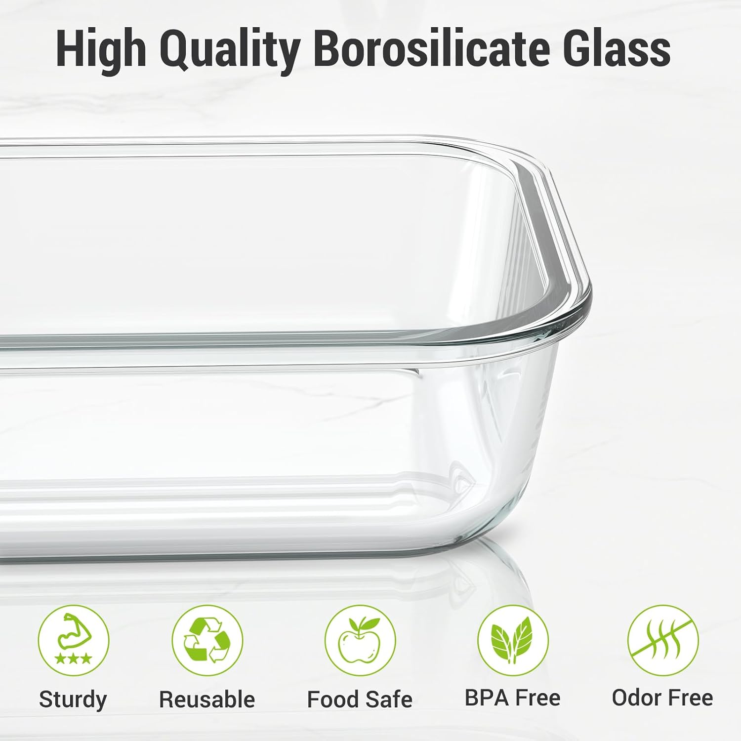 Detalle de Dealusy Glass Food Storage Containers, 36 oz & 12 oz, Gray, 10-Pack