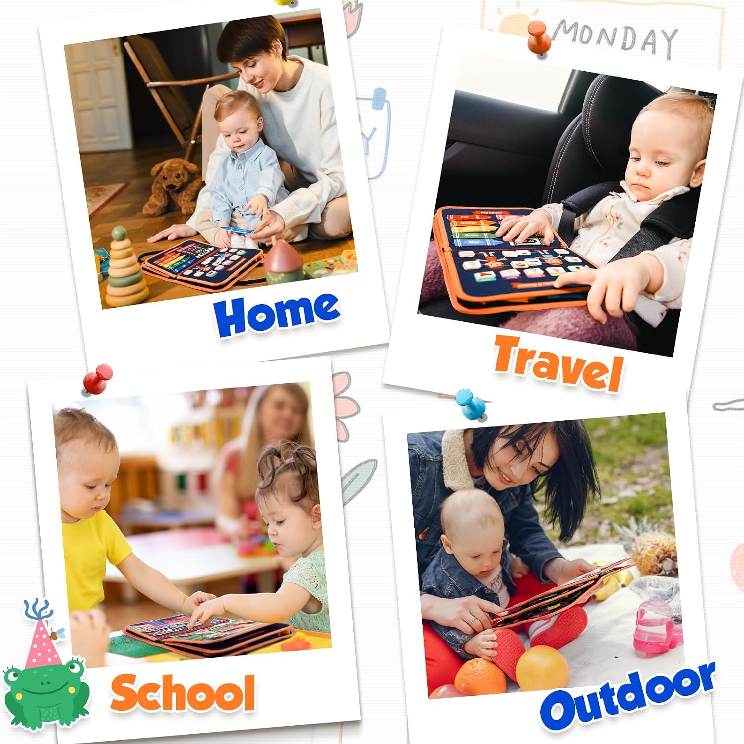 Thumbnail 6 de ZOOI Busy Board Montessori Toy 9 pages