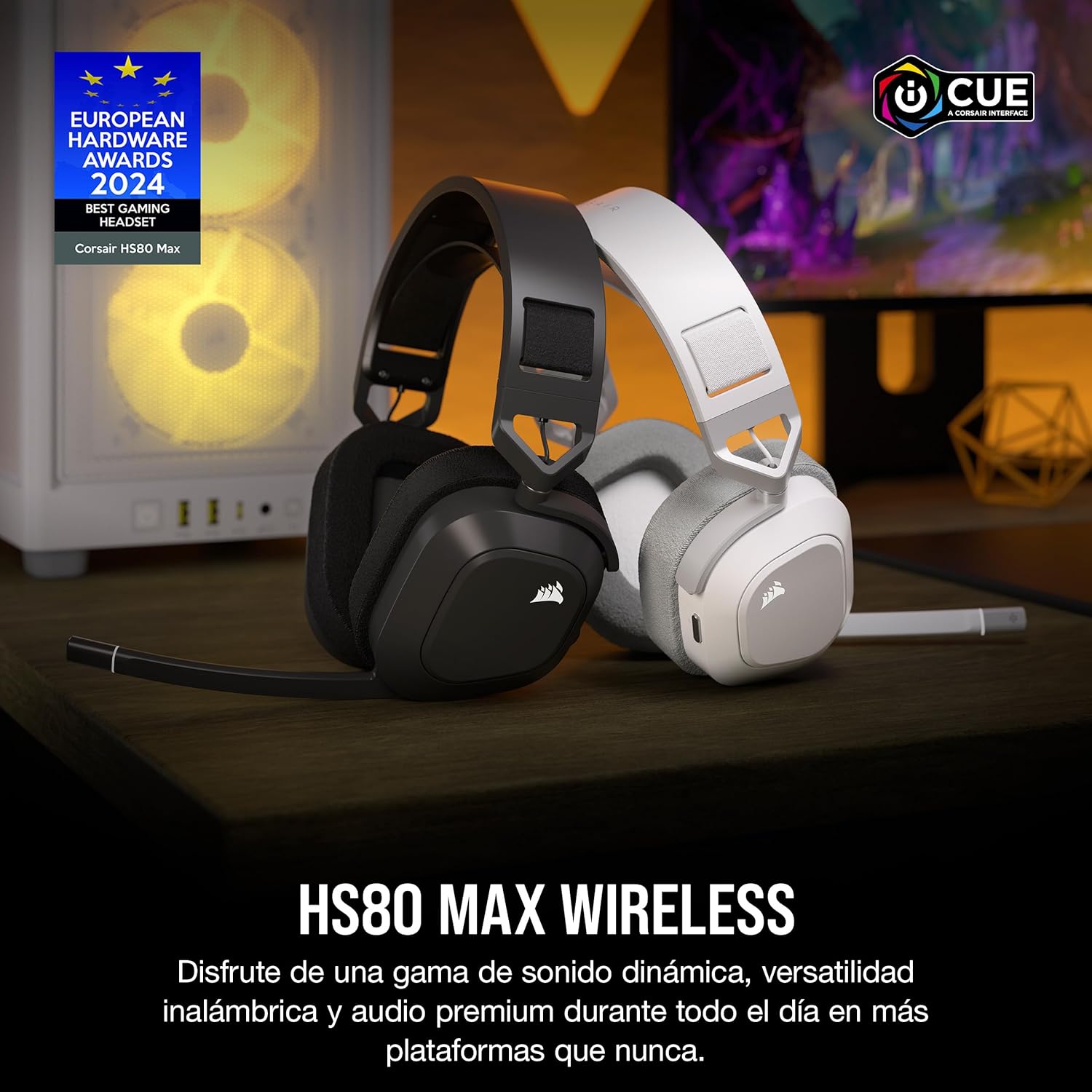 Detalle 2 de Corsair HS80 MAX Wireless: Auriculares Gaming Multiplataforma
