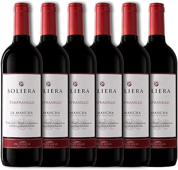 Detalle de Soliera Vino Tinto D.O. La Mancha - 6 Botellas 🍷