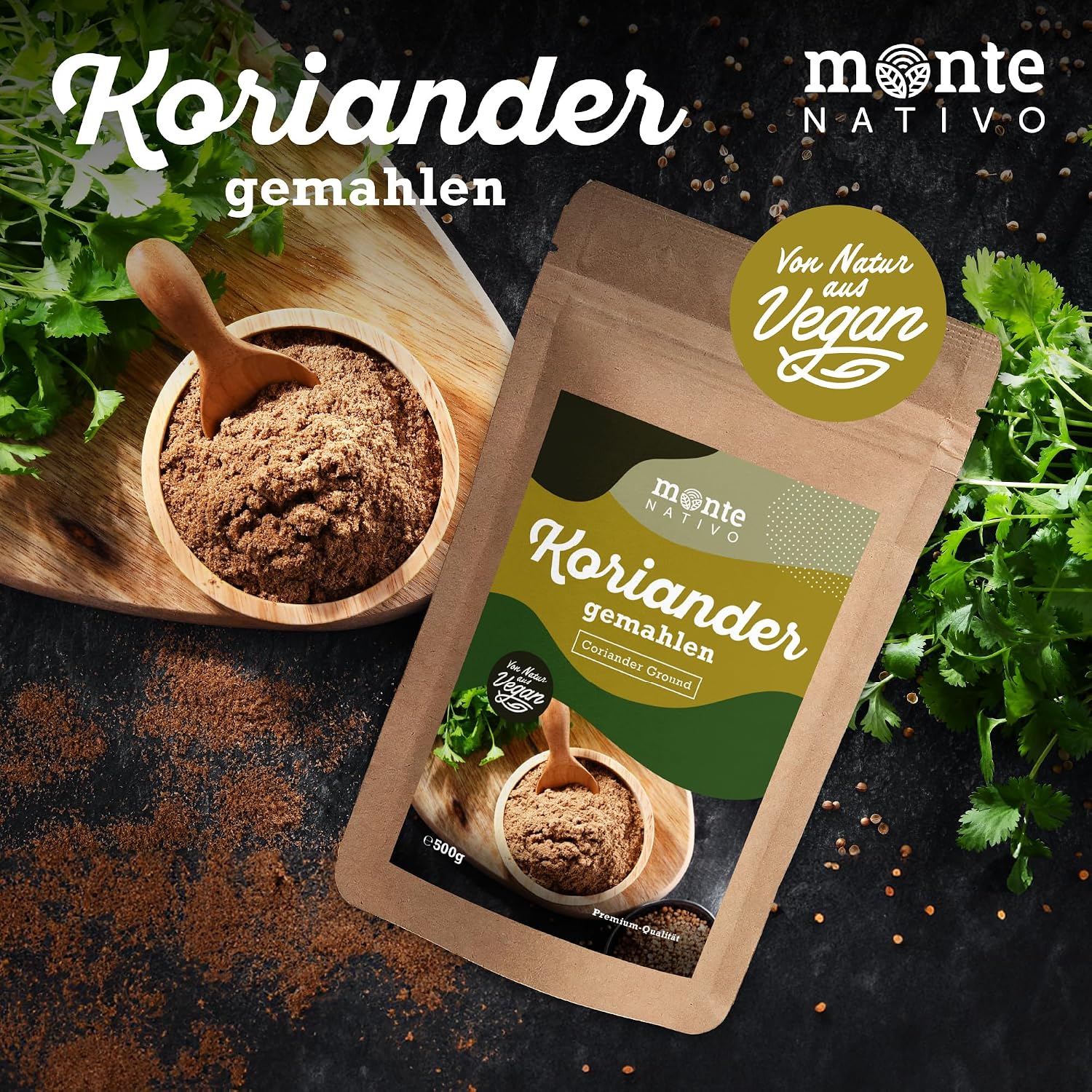 Detalle 2 de Koriander gemahlen Monte Nativo (500 g) – Fein gemahlene Koriandersamen