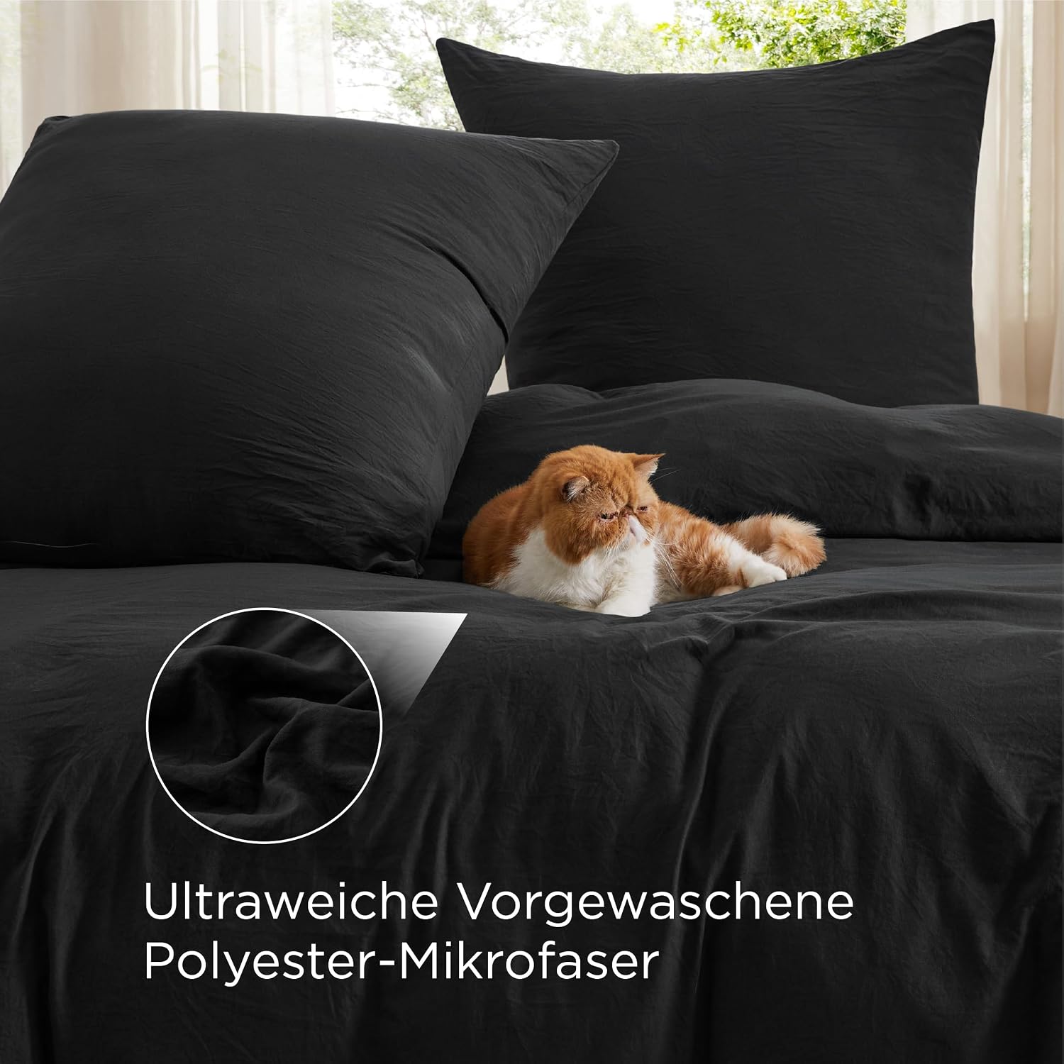 Detalle de BEDSURE Bettwäsche 155x220 3-teilig