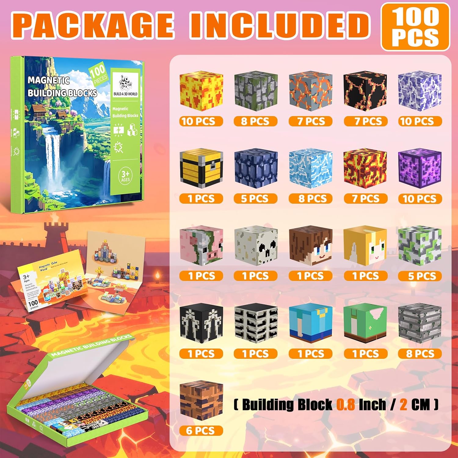 Detalle de SSAWER Magnetic Blocks 100PCS STEM set
