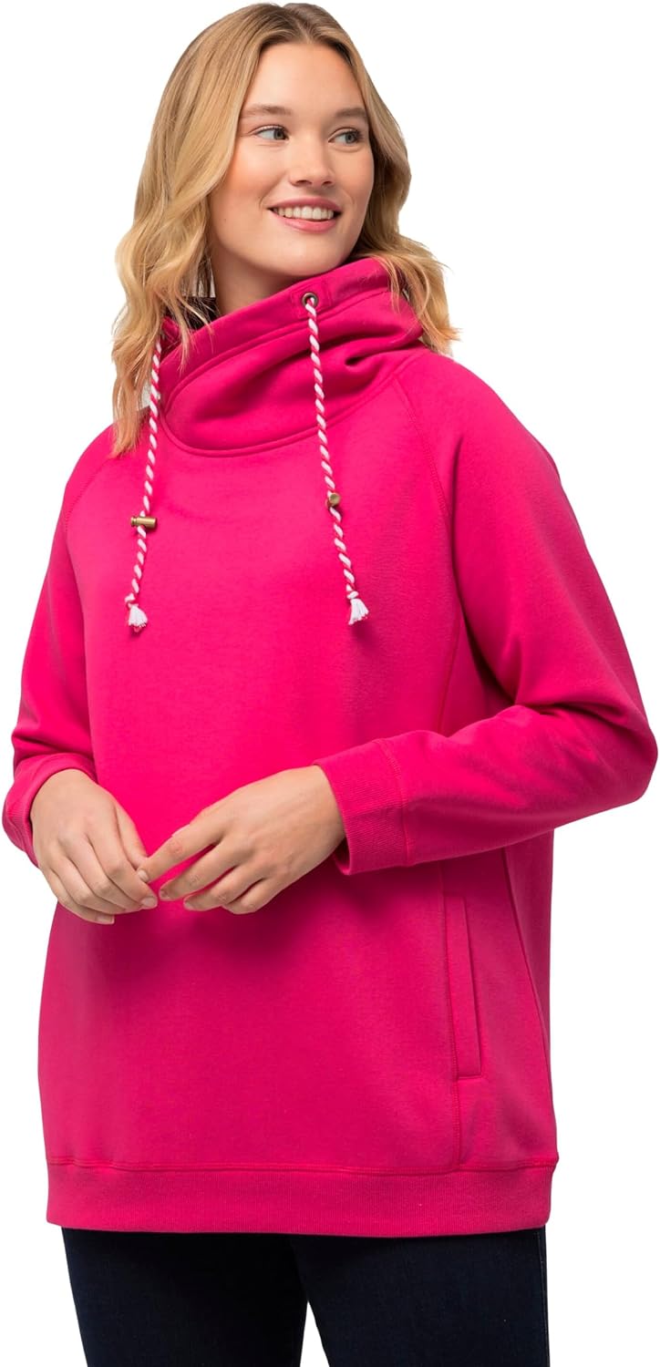 Detalle de Ulla Popken Sweatshirt femme à col avec cordon et manches longues