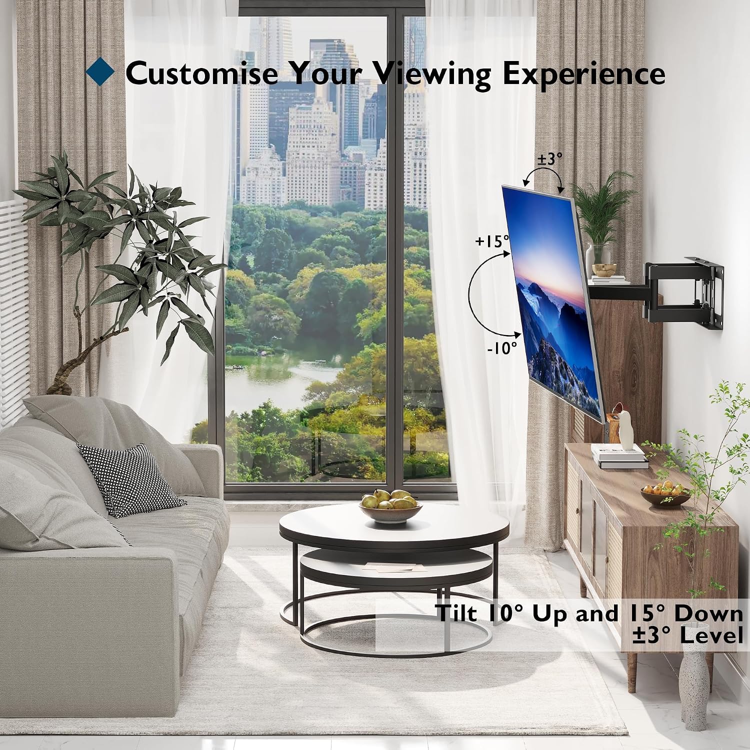 Detalle 2 de BONTEC Full Motion TV Wall Mount for 23-70 Inch TVs