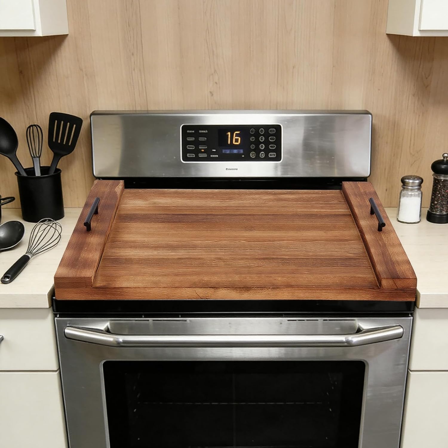Detalle de FAHKNS 147745 Noodle Board Stove Cover, Pine Wood, 29.5 x 22 Inches