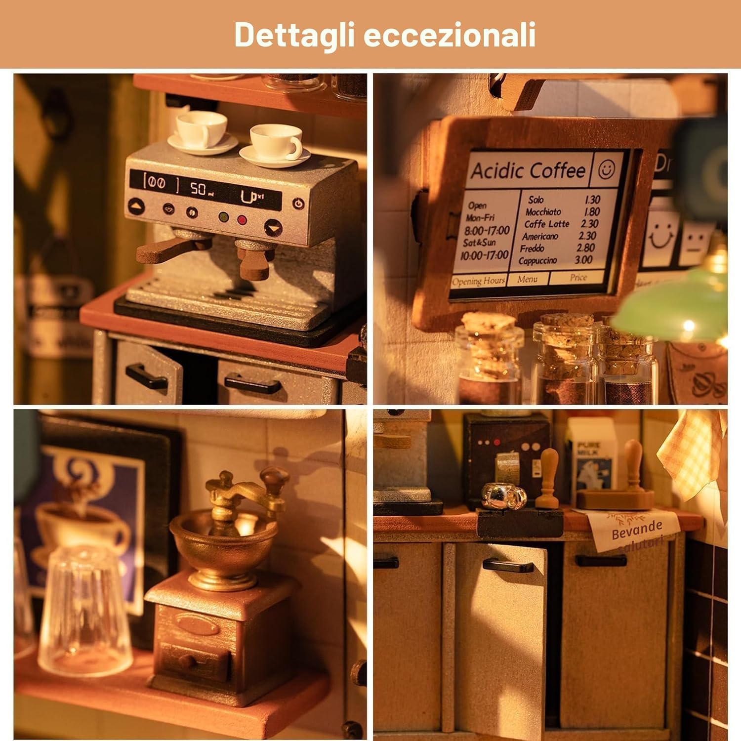 Thumbnail 3 de ROWOOD Miniatura Casa Delle Bambola Caffè – Fai Da Te in Legno con Luci LED