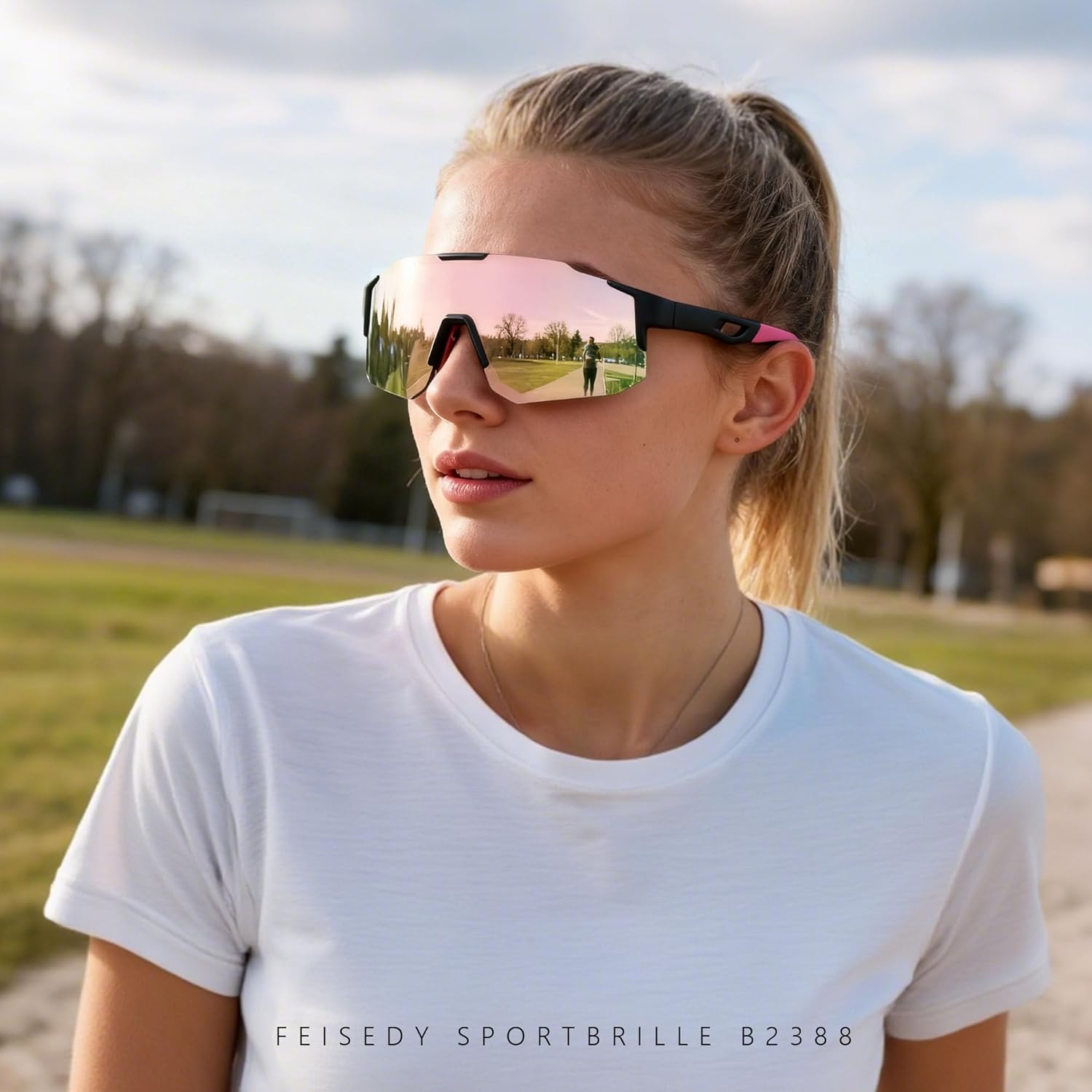 Thumbnail 2 de FEISEDY Sport Sonnenbrille für Fahrrad, MTB & Rennrad – UV400, verspiegelte Gläser (B2388)