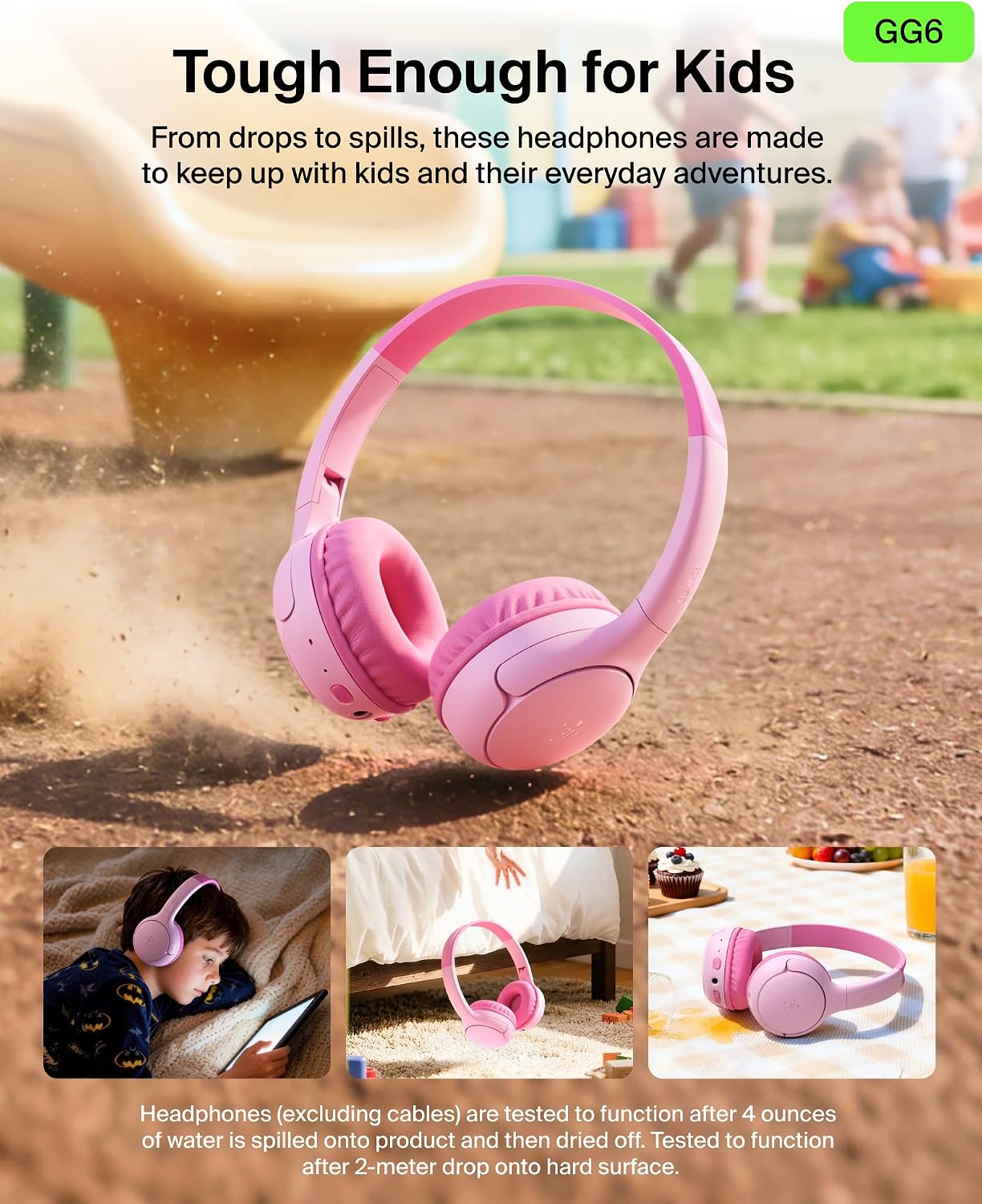 Thumbnail 5 de Belkin SoundForm Mini 2 Wireless Headphones for Kids (Pink)