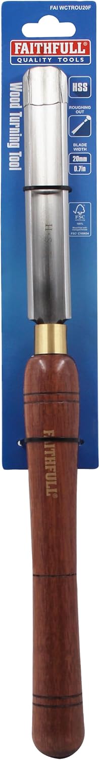 Thumbnail 2 de Faithfull HSS 20mm Roughing Out Gouge Full Length Woodturning Chisel