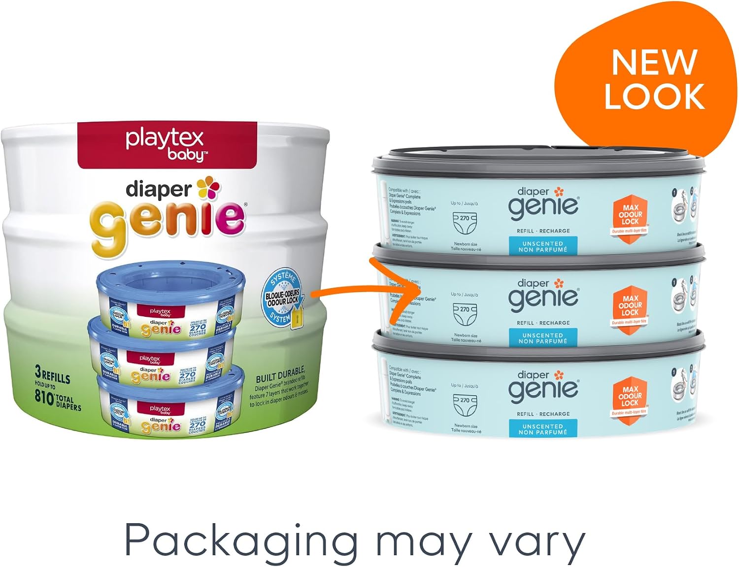 Thumbnail 1 de Diaper Genie Diaper Pail System Refills, 6-Pack, Blue, Unscented