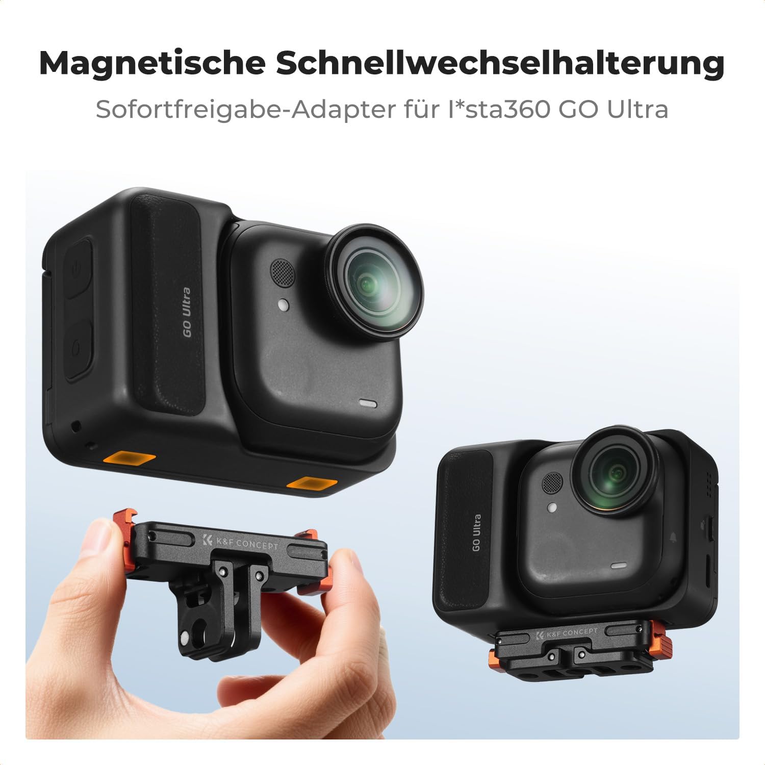 Thumbnail 1 de K&F CONCEPT Magnetischer Schnellverschluss-Adapterhalter für Insta360 Go Ultra (1/4-Zoll)