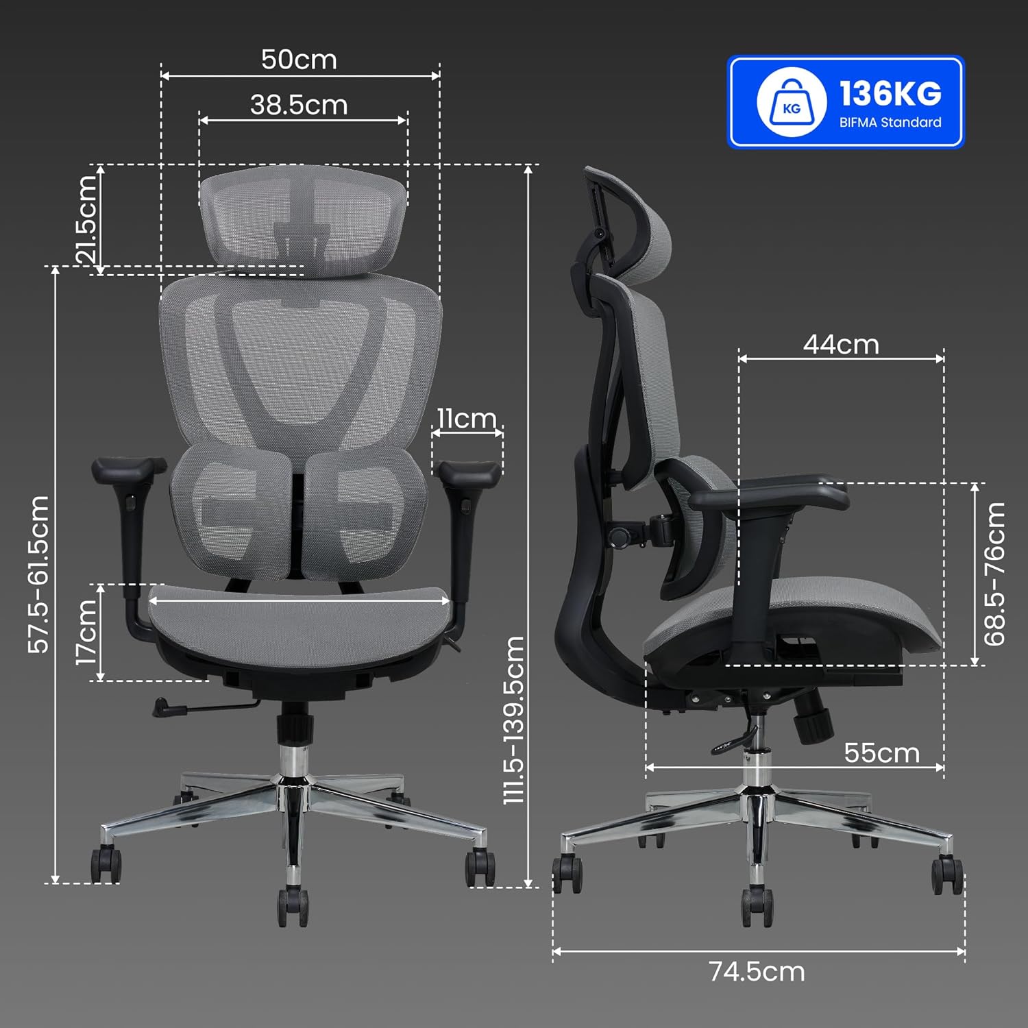 Thumbnail 1 de FLEXISPOT C5 Chaise de bureau ergonomique 3D