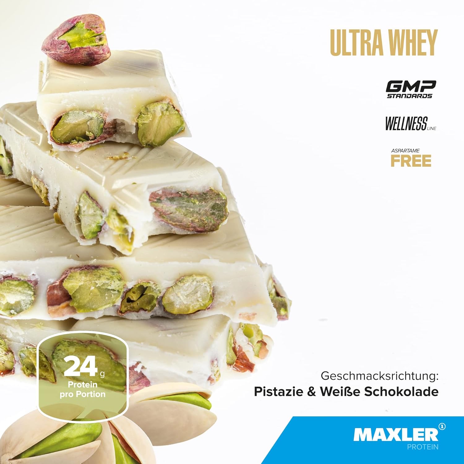 Thumbnail 1 de Maxler Ultra Whey Protein Pistacchio & Cioccolato Bianco in polvere da 300 g
