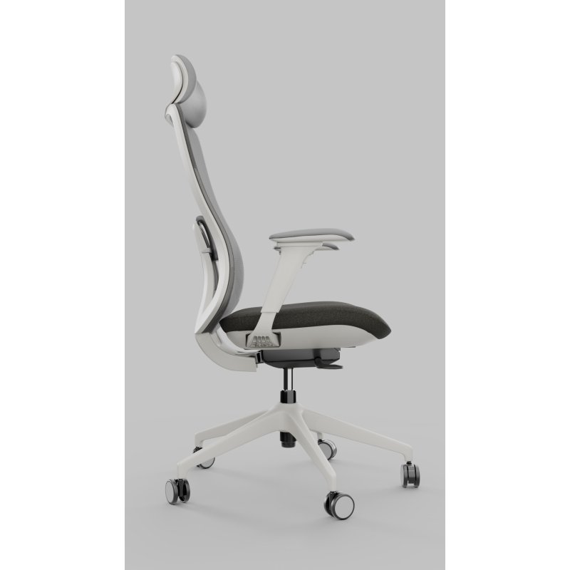 Detalle 2 de Spacio Asmara Silla de Oficina Blanca/Negra: comodidad y diseño premium para tu escritorio