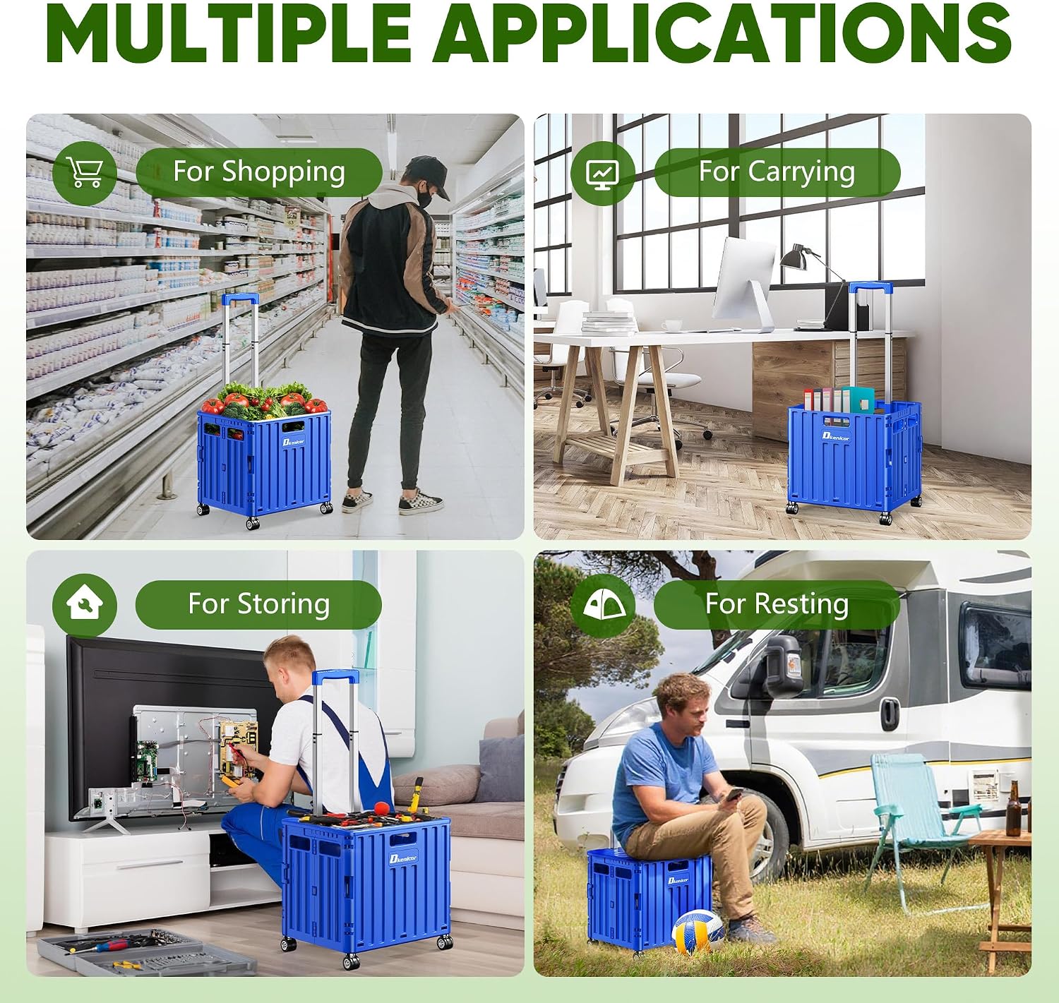 Detalle de Dkenicor Folding Utility Cart 65L