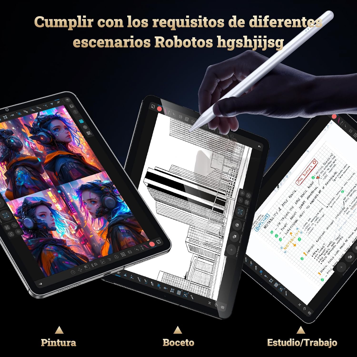 Thumbnail 6 de BAZO Lápiz para iPad (2018-2026): carga rápida, detección de inclinación y rechazo de palma