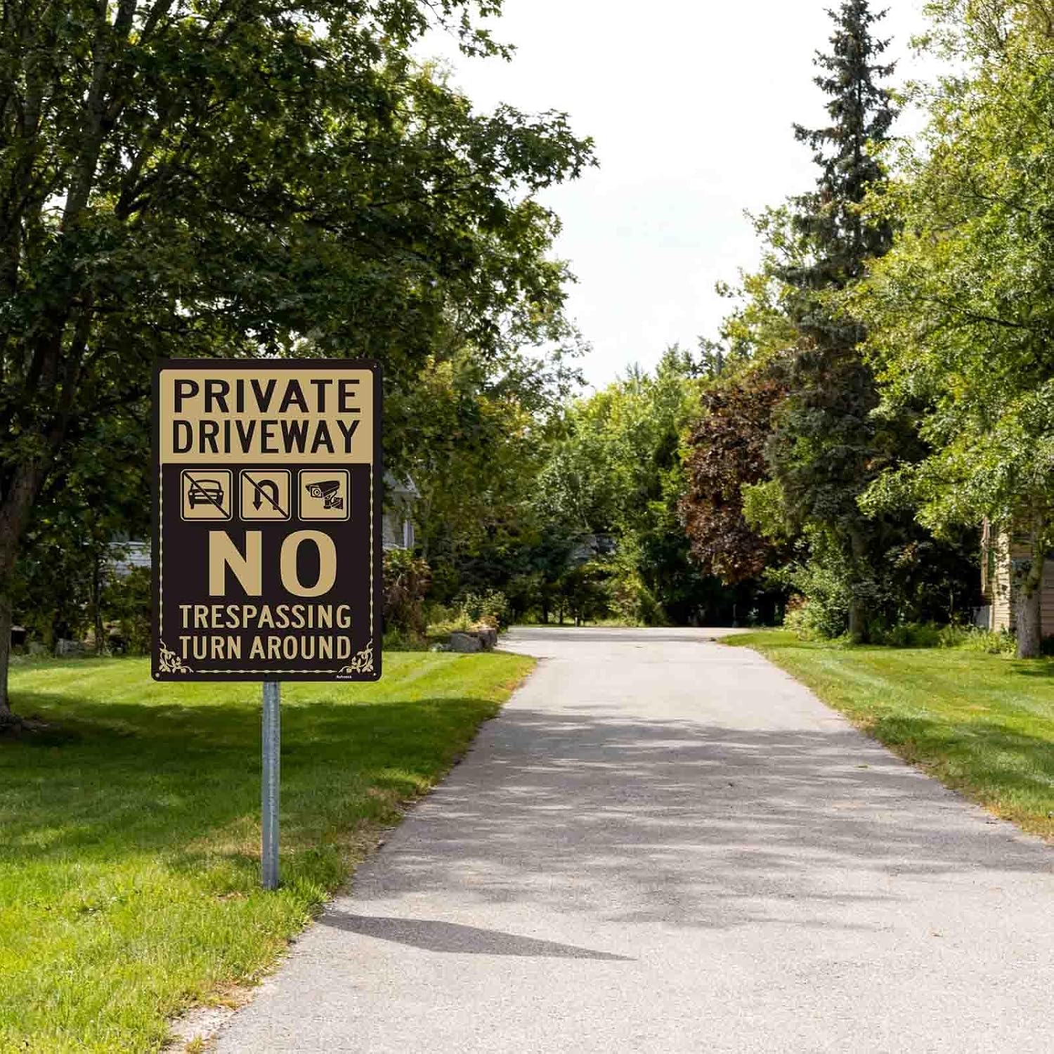 Detalle de Ashoaza private driveway sign, 14 x 10-inch
