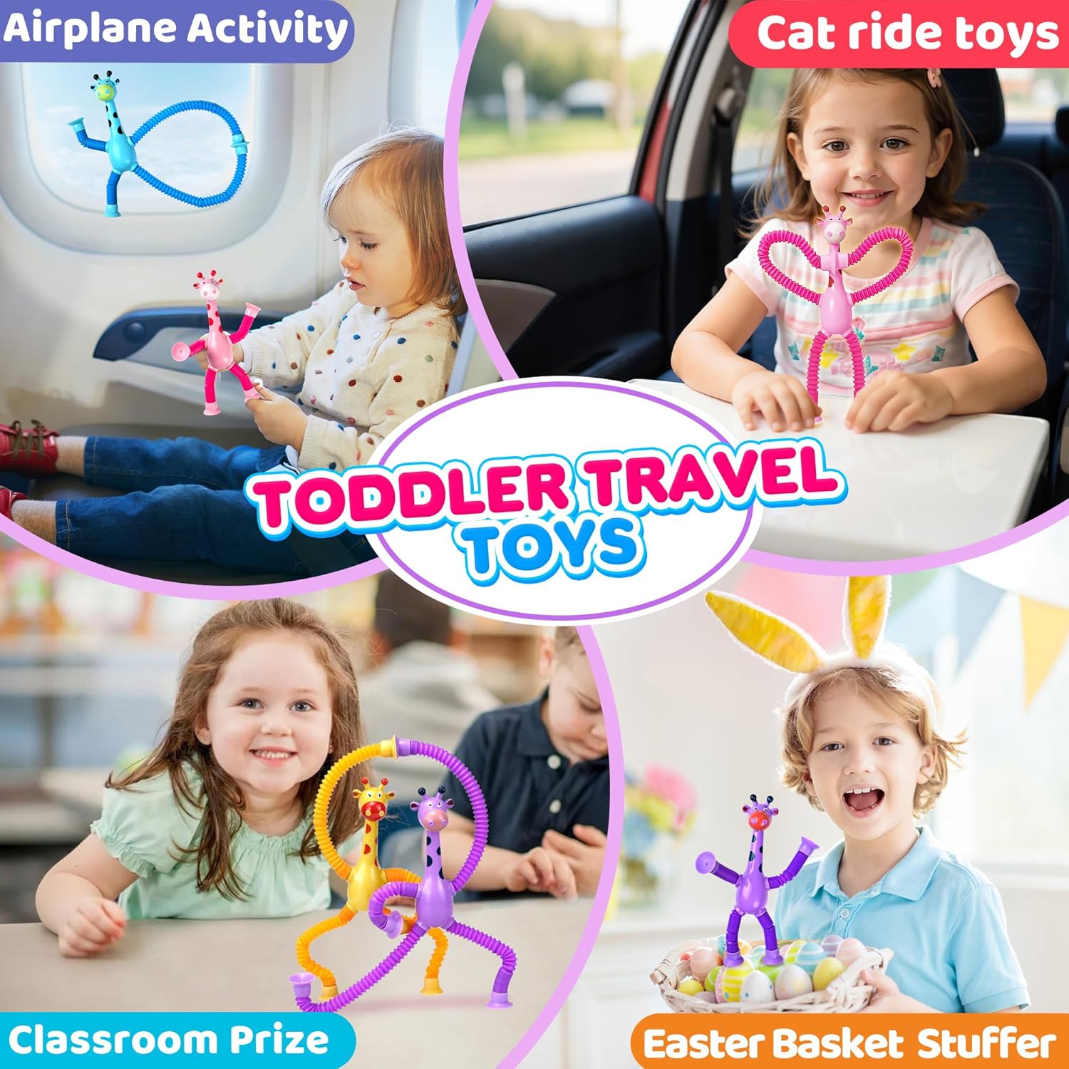 Thumbnail 5 de Giraffe Sensory Travel Toys 4-Piece Set for Road Trips and Travel