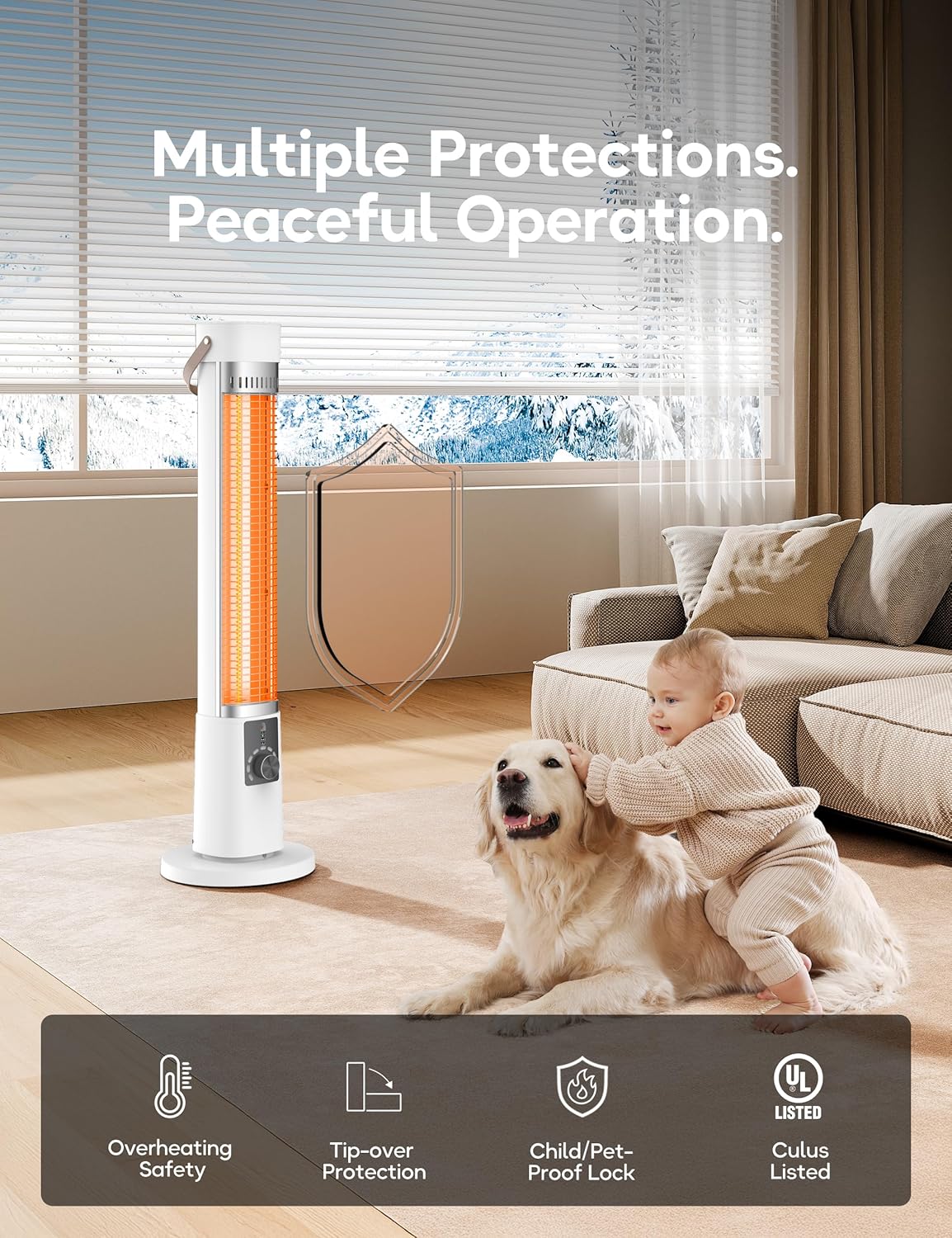 Thumbnail 2 de Patio Heater 1500W Infrared Electric 32.2" 🏠