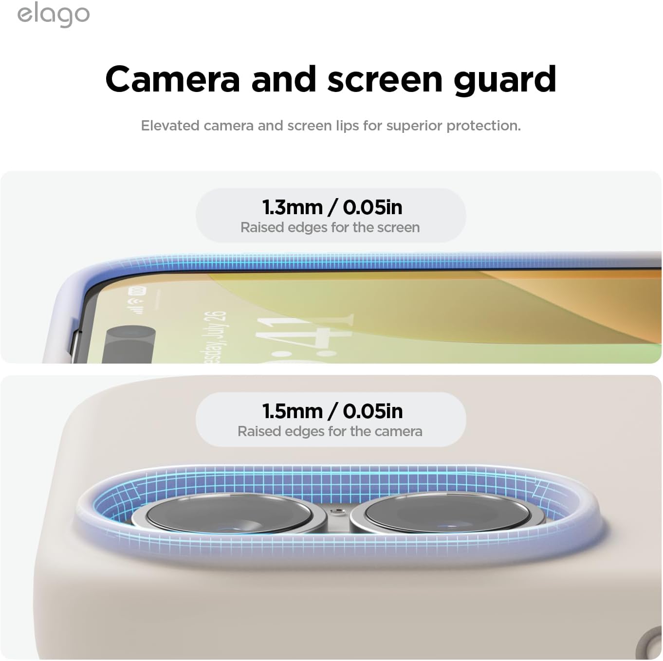 Thumbnail 4 de elago iPhone 16 Liquid Silicone Case (6.1 inch, Stone) – full body shockproof cover with soft lining