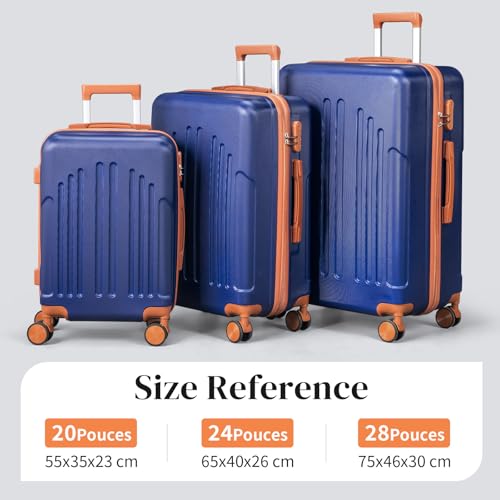 Thumbnail 6 de Valise Soute 24 Pouces LEADZM — Marine-brun, L/65 cm, ABS résistant