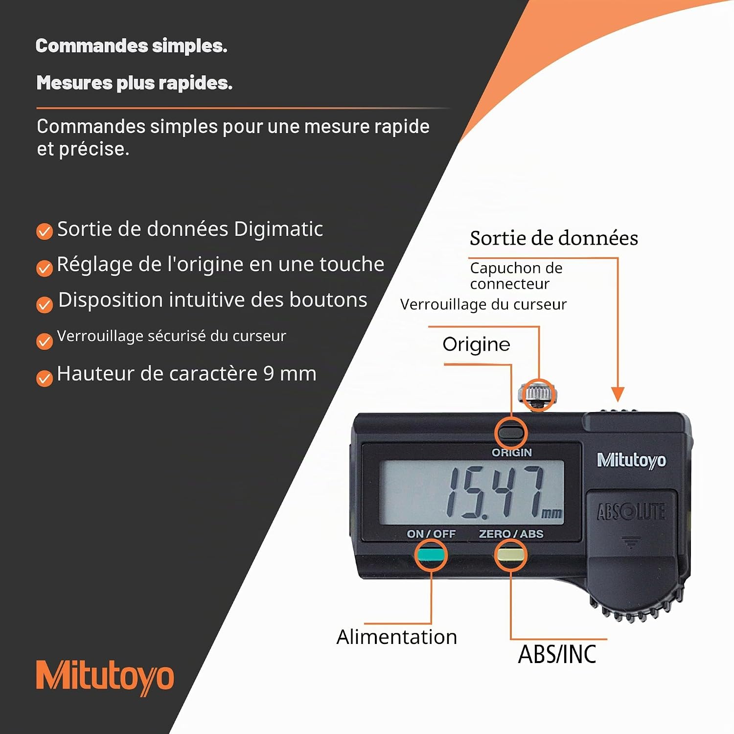 Thumbnail 3 de Mitutoyo Pied à Coulisse Digimatic AOS 0–150 mm, lecture 0,01 mm, sortie de données
