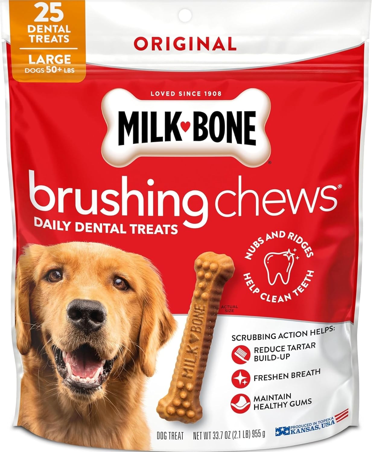 Imagen de Milk-Bone Brushing Chews Large Daily Dental Dog Treats (33.7 oz) en OfertitasTOP