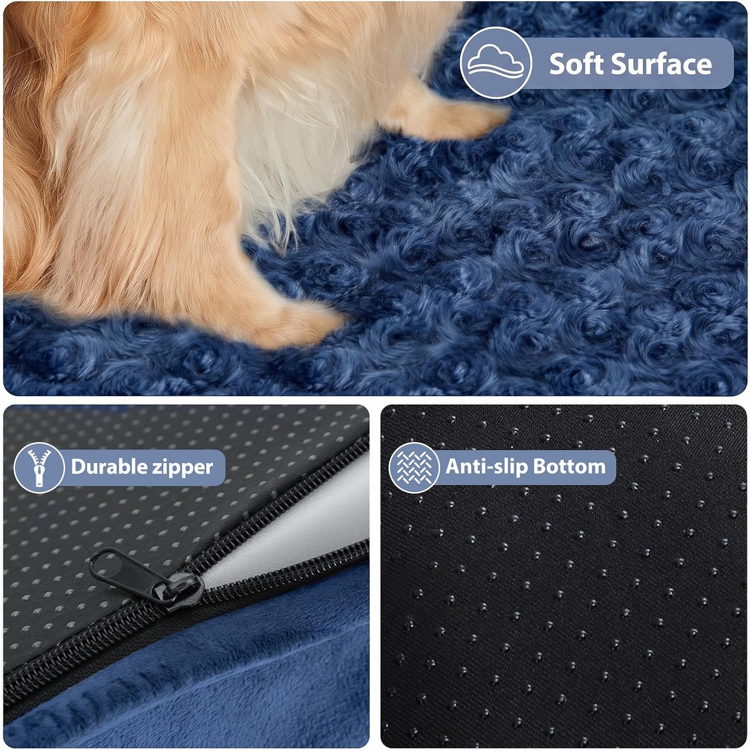 Thumbnail 6 de BFPETHOME Orthopedic Dog Bed, 42 x 30 x 7.5-Inch L-Shaped, Washable